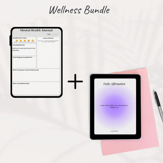 Wellness Bundle (Mental Health Journal + Affirmations) | Digital Copy